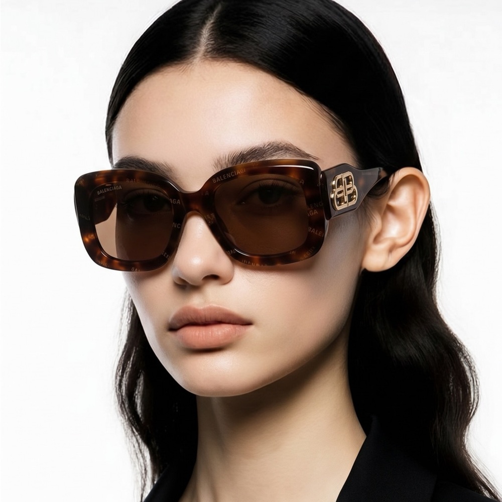 TNEW AUTHENTIC Balenciaga Tortoise Shell Sunglasses BB0069s 002